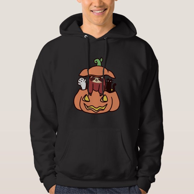 Jack O Lantern Sloth Hoodie (Front)