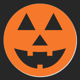 Jack-o-Lantern Smiling Face Orange Black Classic Round Sticker
