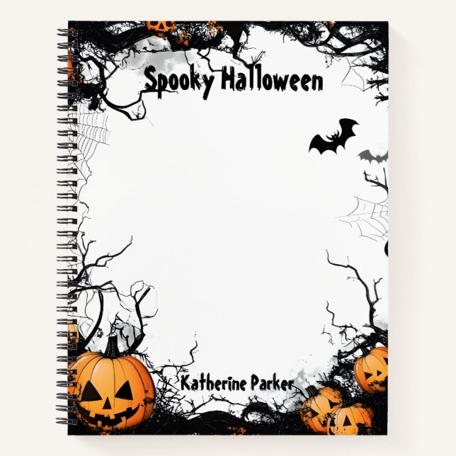 Jack O Lantern Spooky Halloween Notebook (Front)