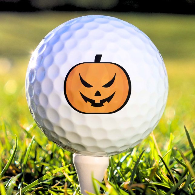 Jack O Lantern Spooky Halloween Pumpkin Golf Balls (Halloween jack o lantern pumpkin golf ball)