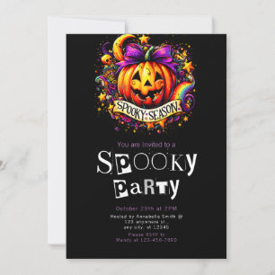 Jack-O' Lantern Spooky Minimalist Halloween Party Invitation