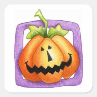 Jack-o-Lantern Square Sticker