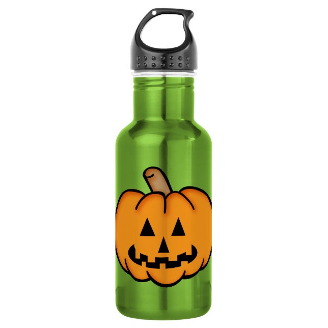 Jack O Lantern Stainless Steel Water Bottle (Front)