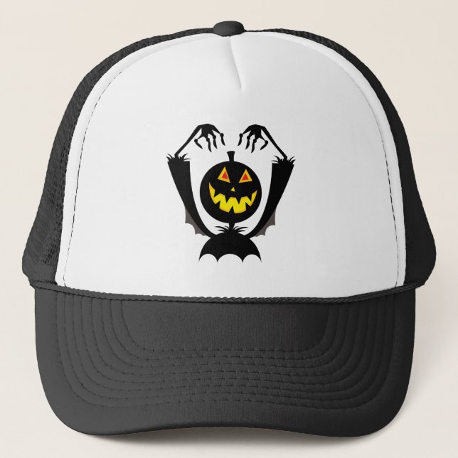 jack-o-lantern trucker hat (Front)