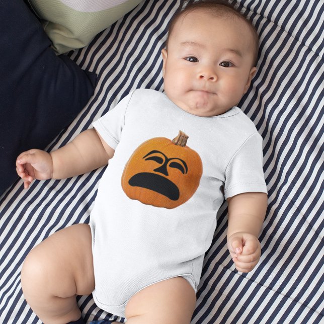 Jack o' Lantern Unhappy Face, Halloween Pumpkin Baby Bodysuit (Jack o' Lantern Unhappy Face, Halloween Pumpkin Baby Bodysuit)
