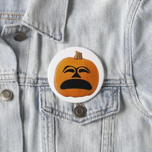 Jack o Lantern Unhappy Face Halloween Pumpkin Button