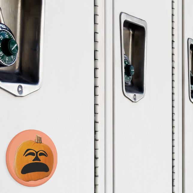 Jack o' Lantern Unhappy Face, Halloween Pumpkin Magnet (In Situ (Locker))