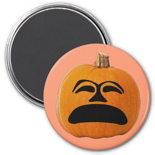 Jack o Lantern Unhappy Face Halloween Pumpkin Magnet