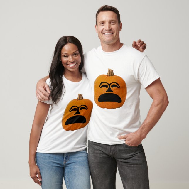 Jack o' Lantern Unhappy Face, Halloween Pumpkin T-Shirt (Unisex)