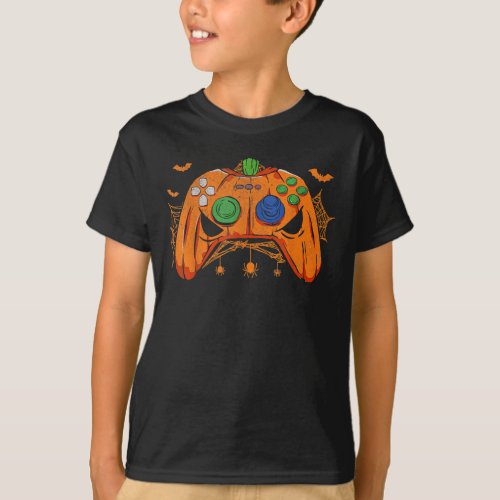 Jack O Lantern Video Game Retro Halloween Gamer T_Shirt