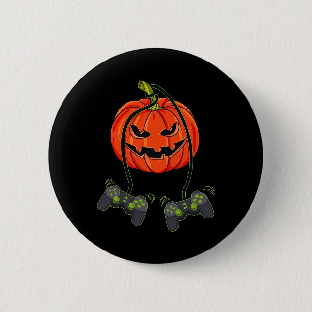 Jack O Lantern Video Gamer Controllers Halloween B Button (Front)