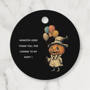 Jack o lantern w/Ballons Halloween Favor Tags