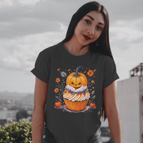 Jack o Lantern Watercolor Pumpkin Seasonal T_Shirt