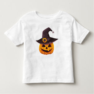 Jack-O-Lantern Wearing a Witches Hat Toddler T-shirt