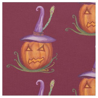 Jack-O-Lantern Witch Hat  Fabric