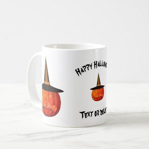 Jack O Lantern Witch Hat Halloween Personalized Coffee Mug