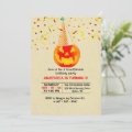 Jack O' Lantern With Party Hat Halloween Birthday Invitation | Zazzle