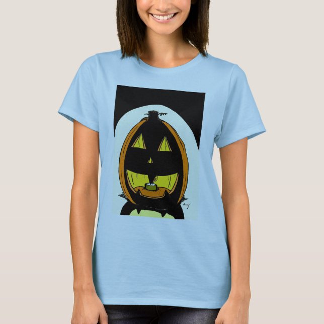 Jack o' Lantern Womens Baby Doll T-Shirt (Front)