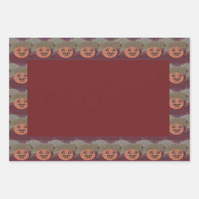 Jack O' Lantern  Wrapping Paper Sheets (Front)