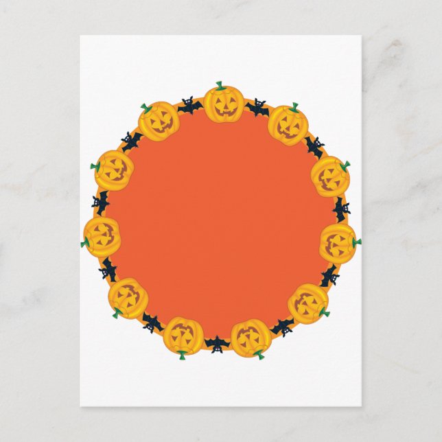 Jack O Lantern Wreath Postcard (Front)