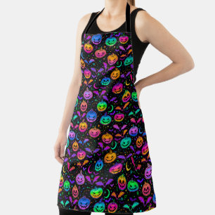 Jack-O-lanterns, Bats Moons and Stars Halloween Apron