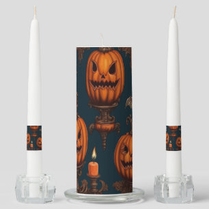 Jack O Lanterns, Flying Bats And Gothic Candle 