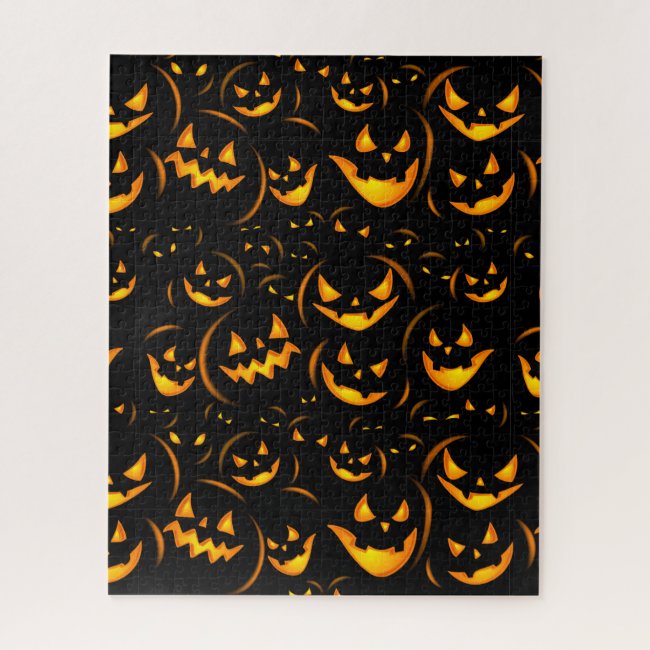 Jack-O-Lanterns Halloween Design Jigsaw Puzzle