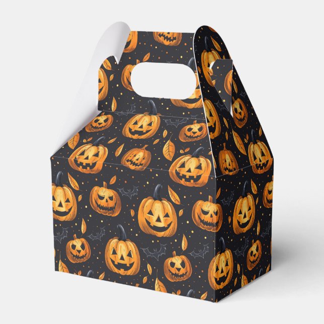 Jack-O-Lanterns Halloween Favor Boxes (Front Side)