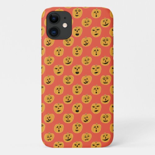 Jack_O_Lanterns Halloween Pumpkins Pattern iPhone 11 Case