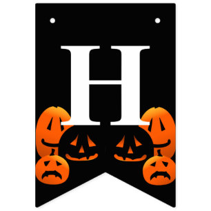 Jack-o-Lanterns Happy Halloween Party Bunting Flag
