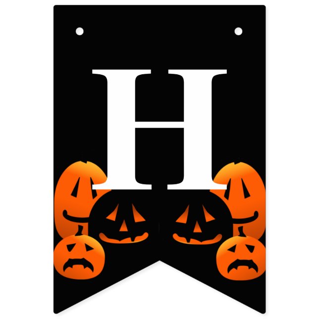 Jack-o-Lanterns Happy Halloween Party Bunting Flag (First Flag)