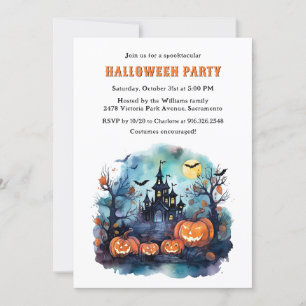 Jack O’Lanterns Haunted Mansion Halloween Party Invitation