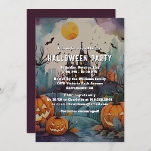 Jack O’Lanterns Haunted Mansion Halloween Party Invitation