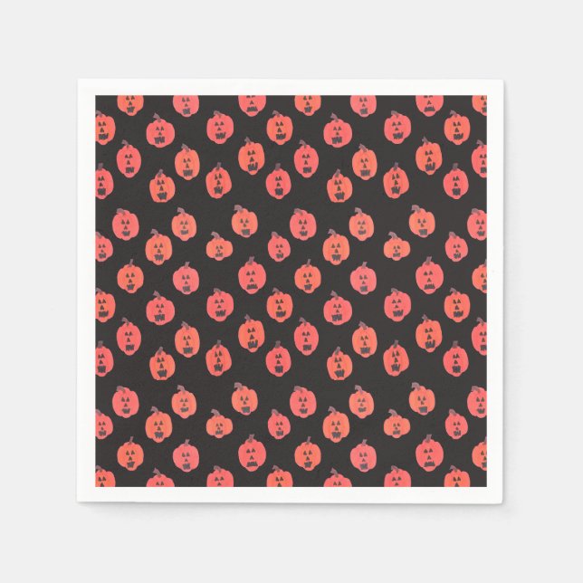 Jack-o-Lanterns on Black Napkins (Front)