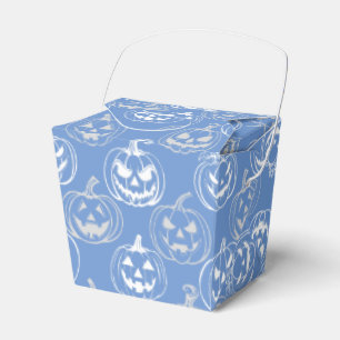 Jack-o-lanterns Pattern.White L blue BG Favor Boxes