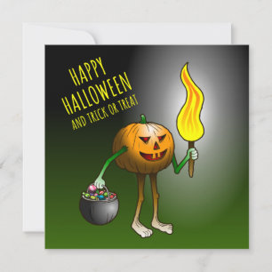 Jack-o-lanterns Trick or Treat Card