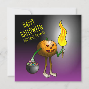 Jack-o-lanterns Trick or Treat Card