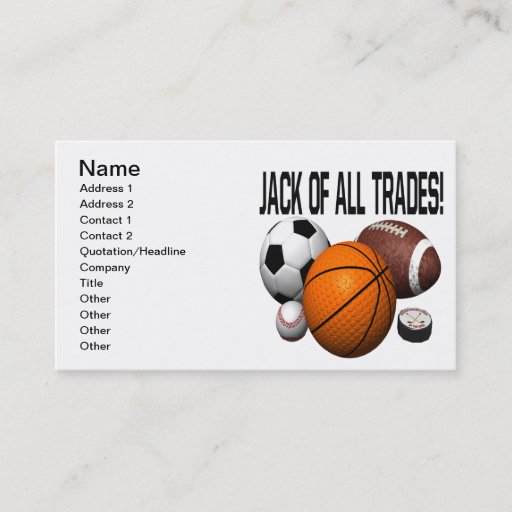 Customizable Jack Of All Trades Business Cards
