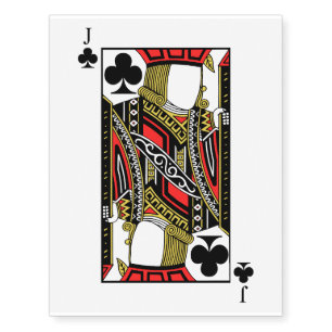 Jack of Clubs - Add Your Image Temporary Tattoos