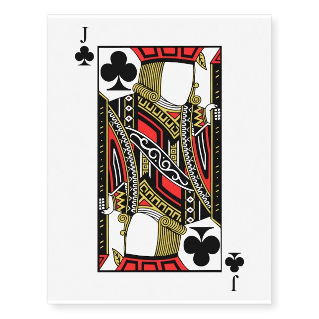Jack of Clubs - Add Your Image Temporary Tattoos (Front)