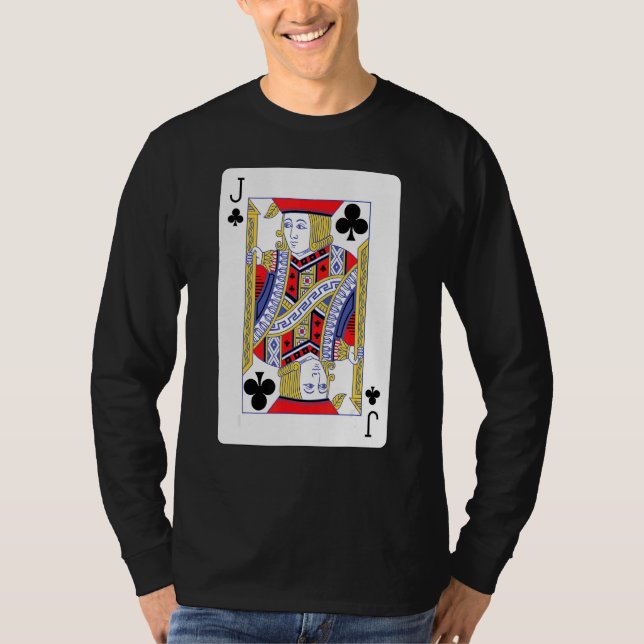 Jack Of Clubs Playing Card T-Shirt (Front)