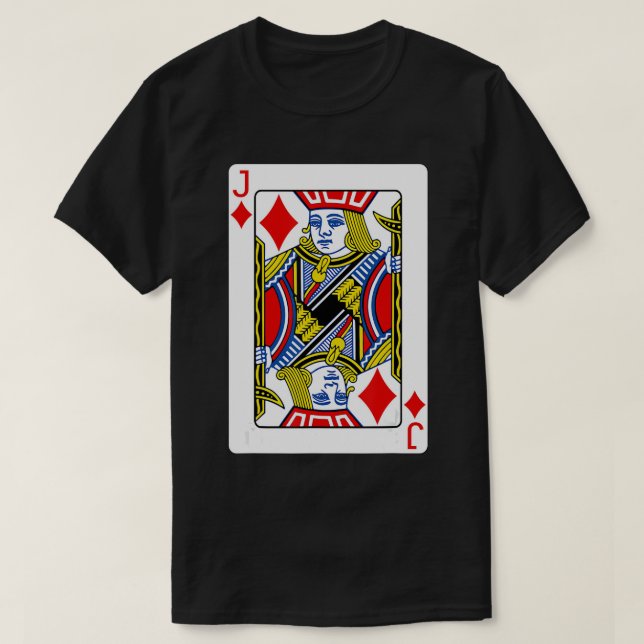 Jack Of Diamonds Playing Card T-Shirt Poker Player (Design Front)