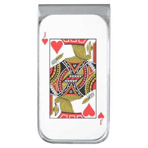 Jack of Hearts _ Add Your Image Silver Finish Money Clip