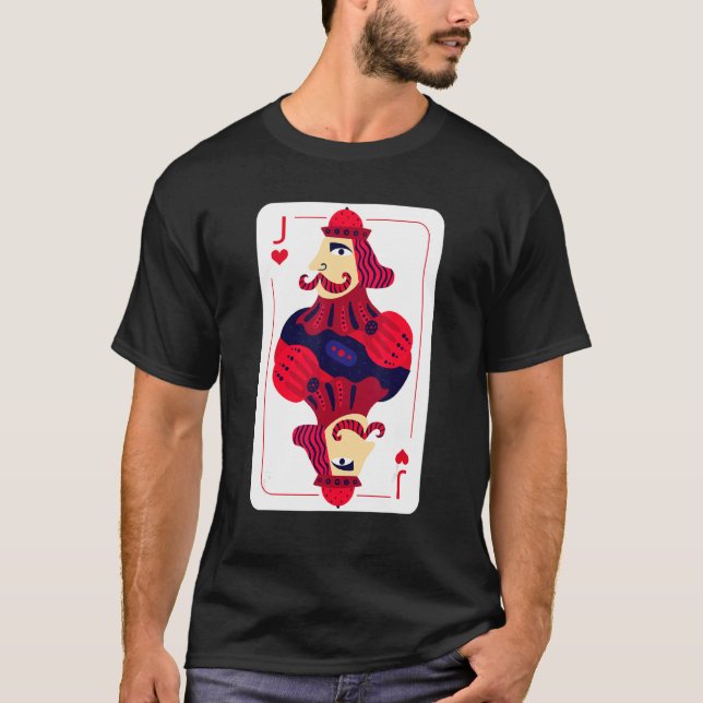 Jack Of Hearts Costume Halloween Playing Cards T-Shirt (Front)