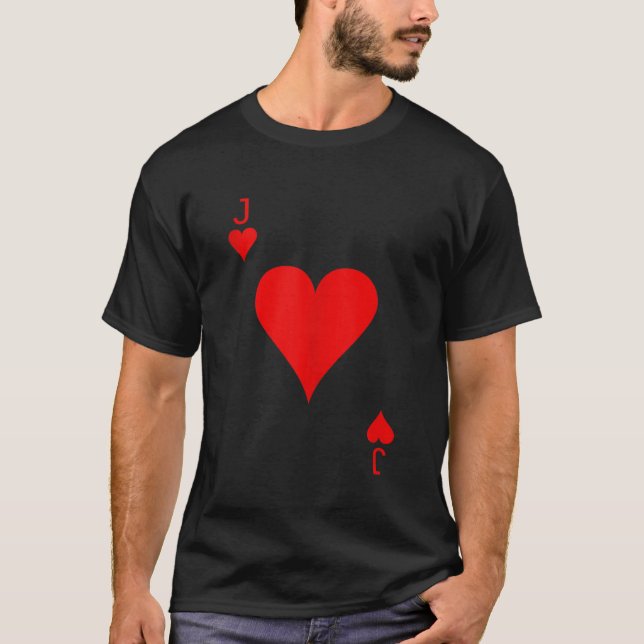 Jack of Hearts Deck of Cards Halloween Costume Tan T-Shirt (Front)