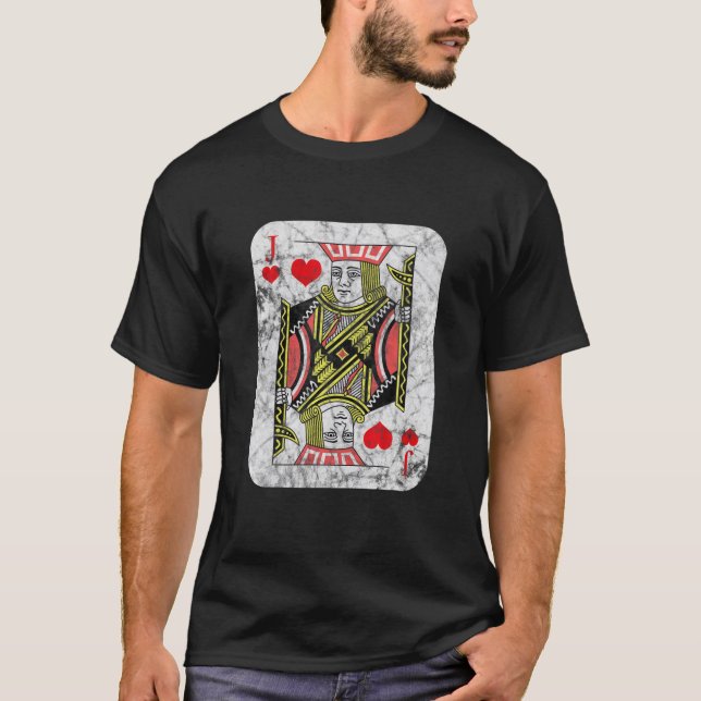 Jack Of Hearts Playing Card Deck Poker Lover T-Shirt (Front)