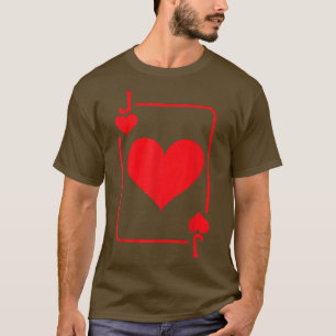 Jack of Hearts Playing Card Halloween Costume Red  T-Shirt