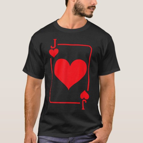 Jack of Hearts Playing Card Halloween Costume Red  T_Shirt