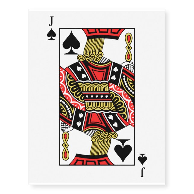 Jack of Spades - Add Your Image Temporary Tattoos (Front)