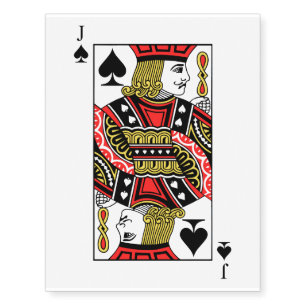Jack of Spades Temporary Tattoos